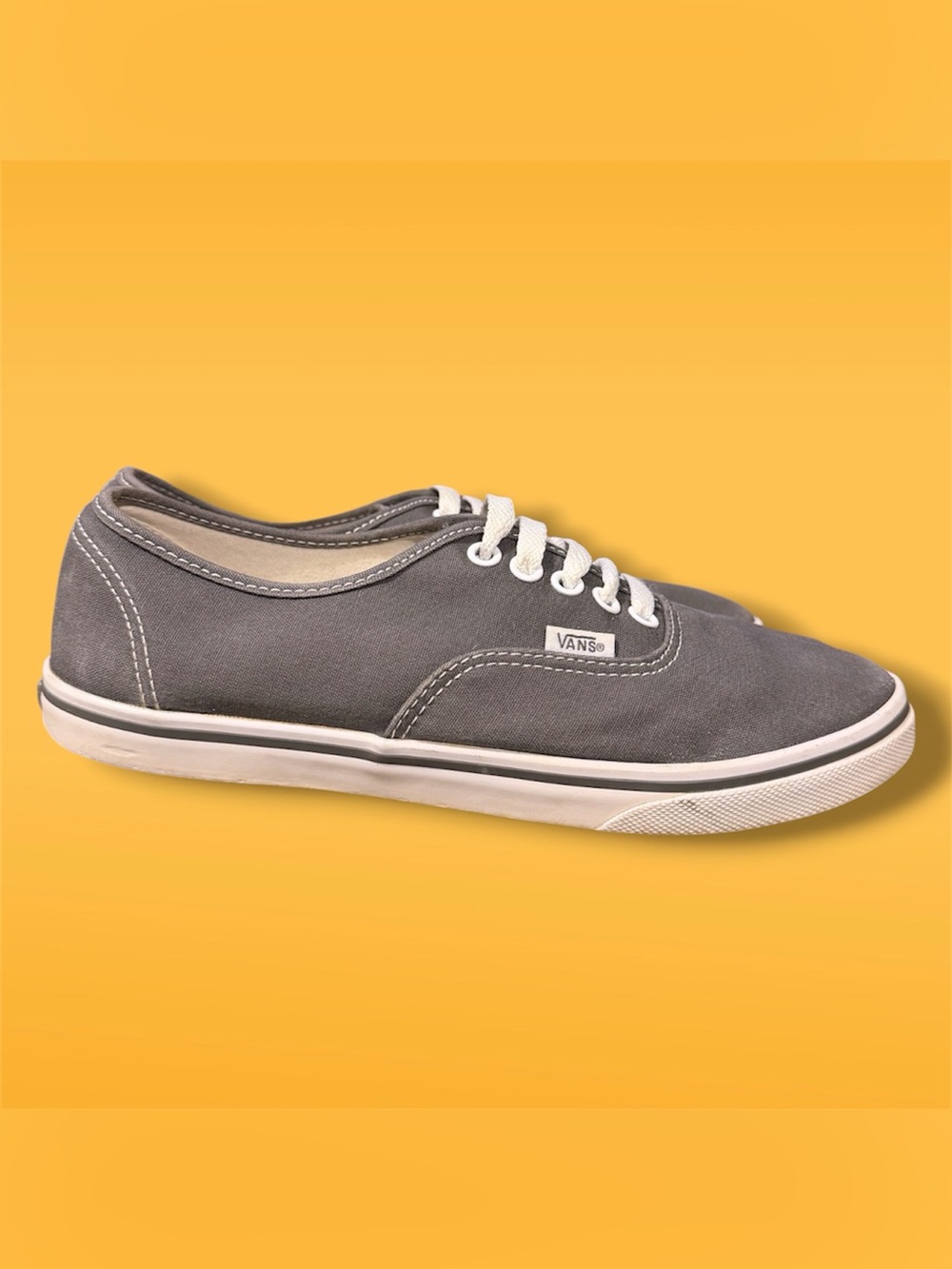 Vans Gray Canvas Lace-Up Low Top Sneakers